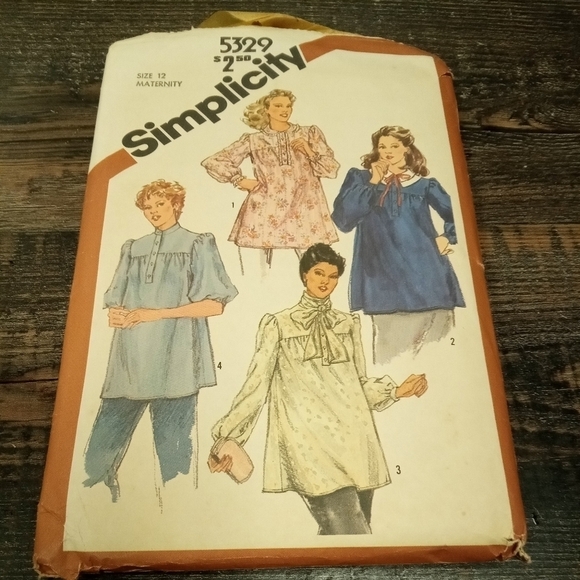 Vintage Simplicity Sewing Pattern 5329 Women's Maternity Tops Size 12 - Picture 1 of 2